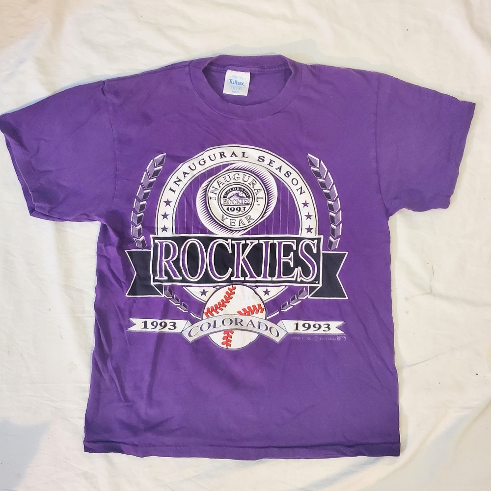Vintage 1993 Colorado Rockies Unisex T-Shirt MLB Inaugural Season Purple 90s M